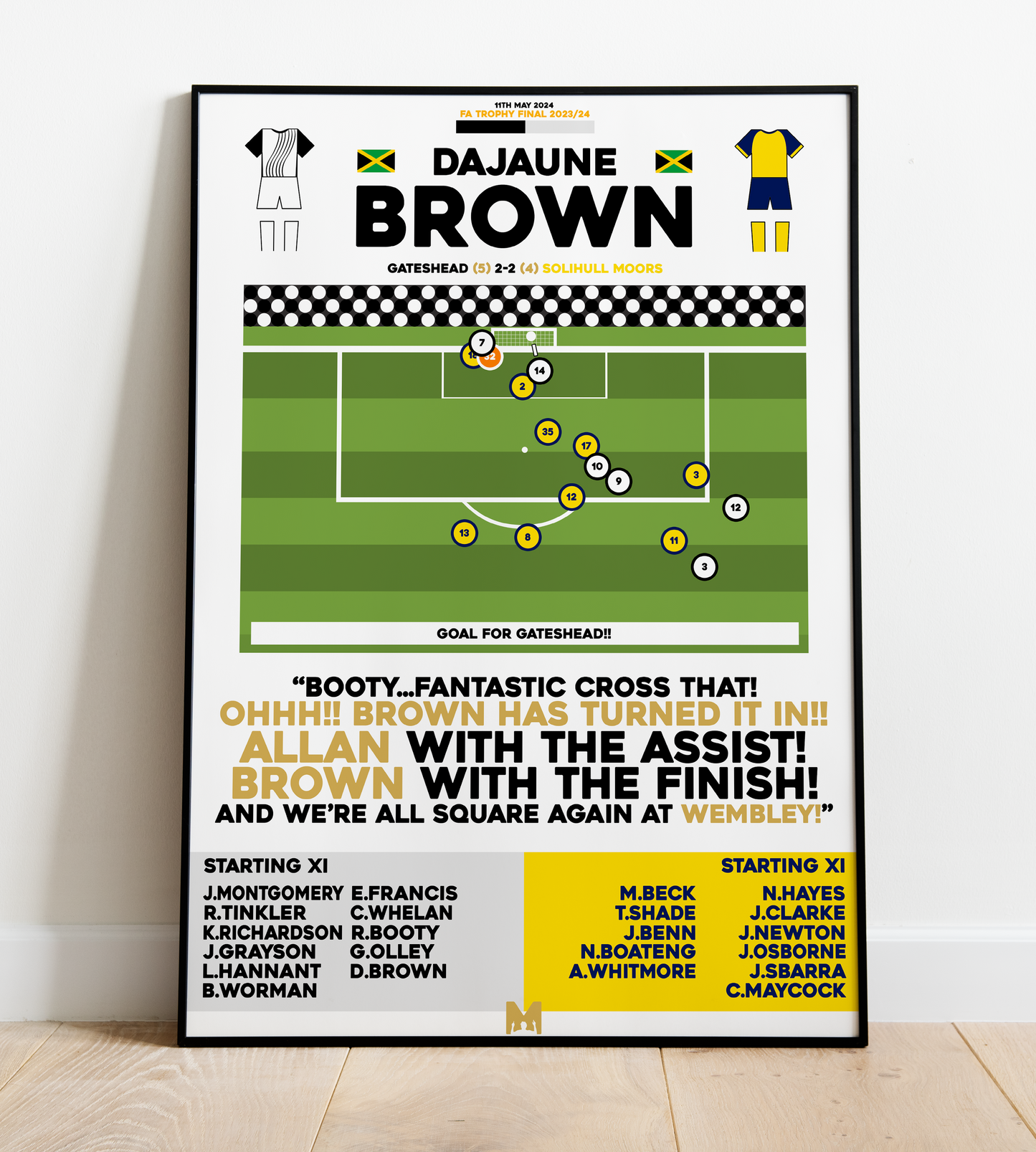 Dajaune Brown Goal vs Solihull Moors - FA Trophy Final 2023/24 - Gateshead