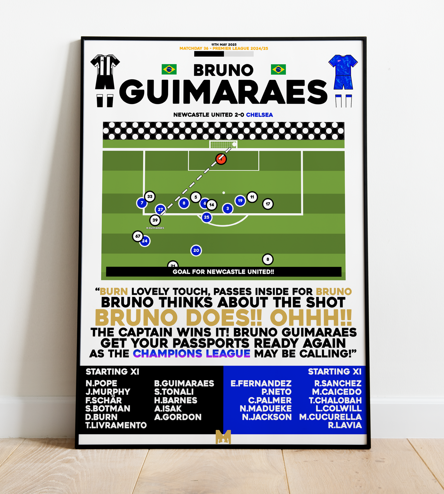 Bruno Guimarães Goal vs Chelsea - Premier League 2024/25 - Newcastle United
