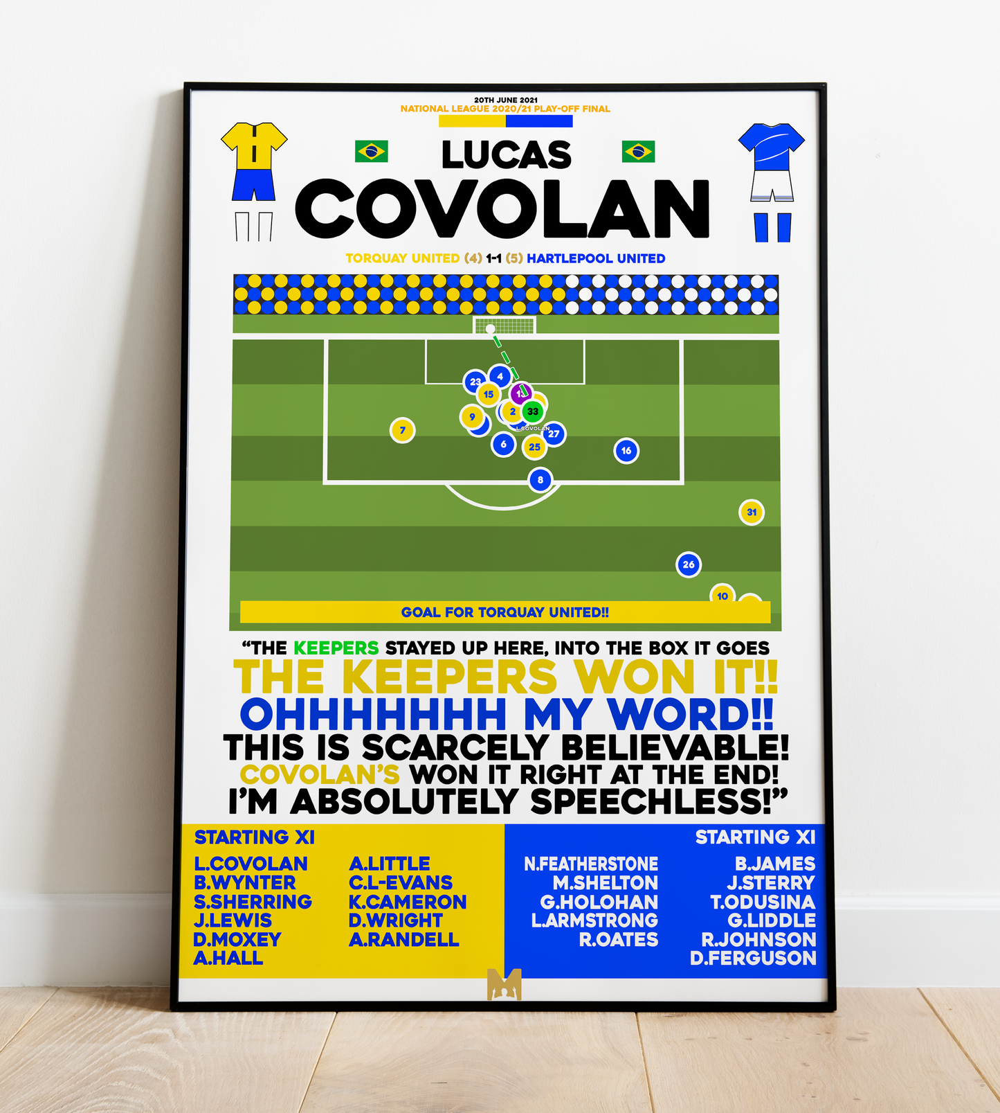 Lucas Covolan Goal vs Hartlepool United - National League 2020/21 Play-Off Final - Torquay United