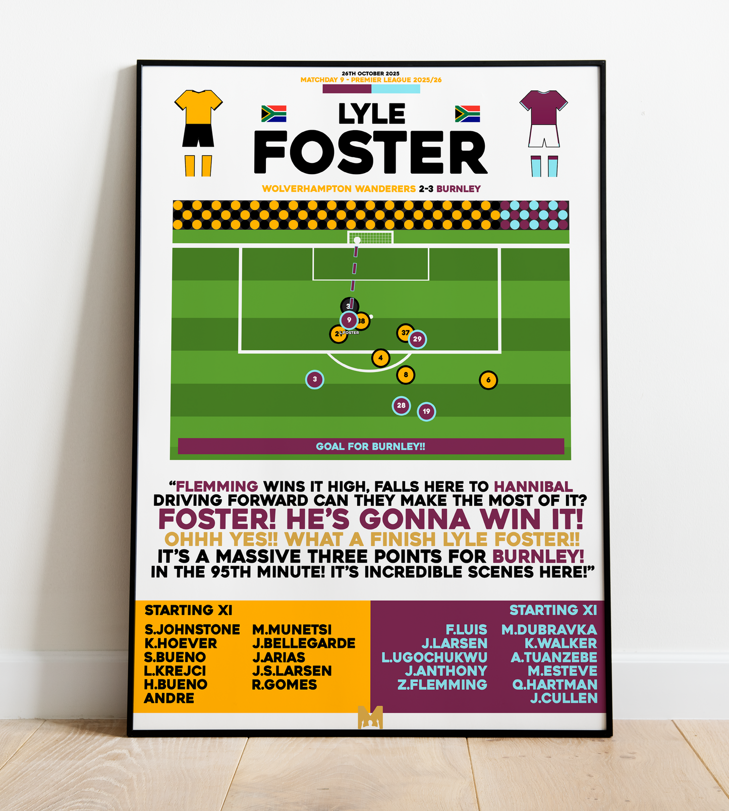 Lyle Foster Goal vs Wolverhampton Wanderers - Premier League 2025/26 - Burnley