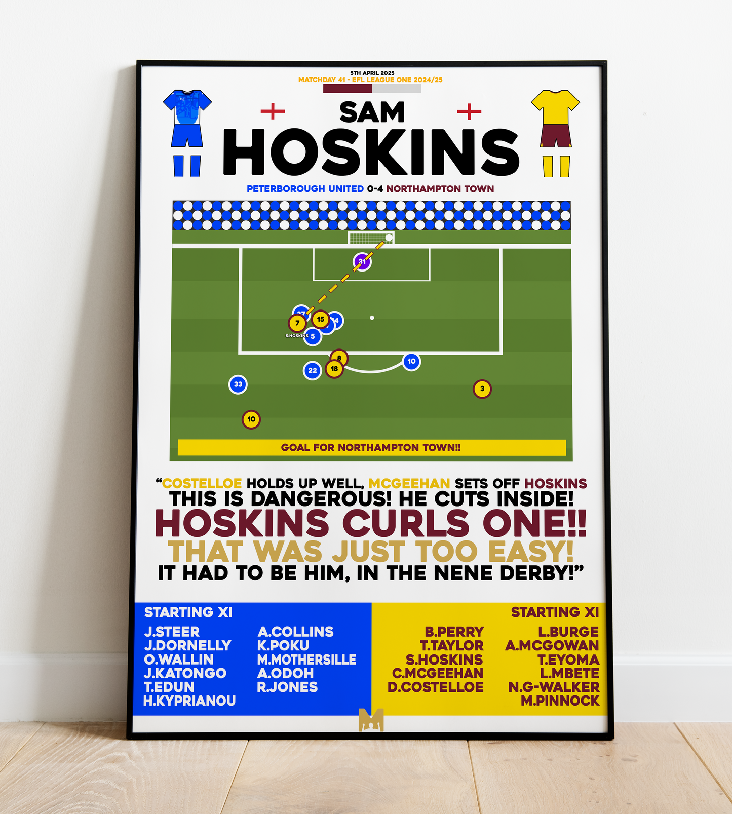 Sam Hoskins Goal vs Peterborough United - EFL League One 2024/25 - Northampton Town