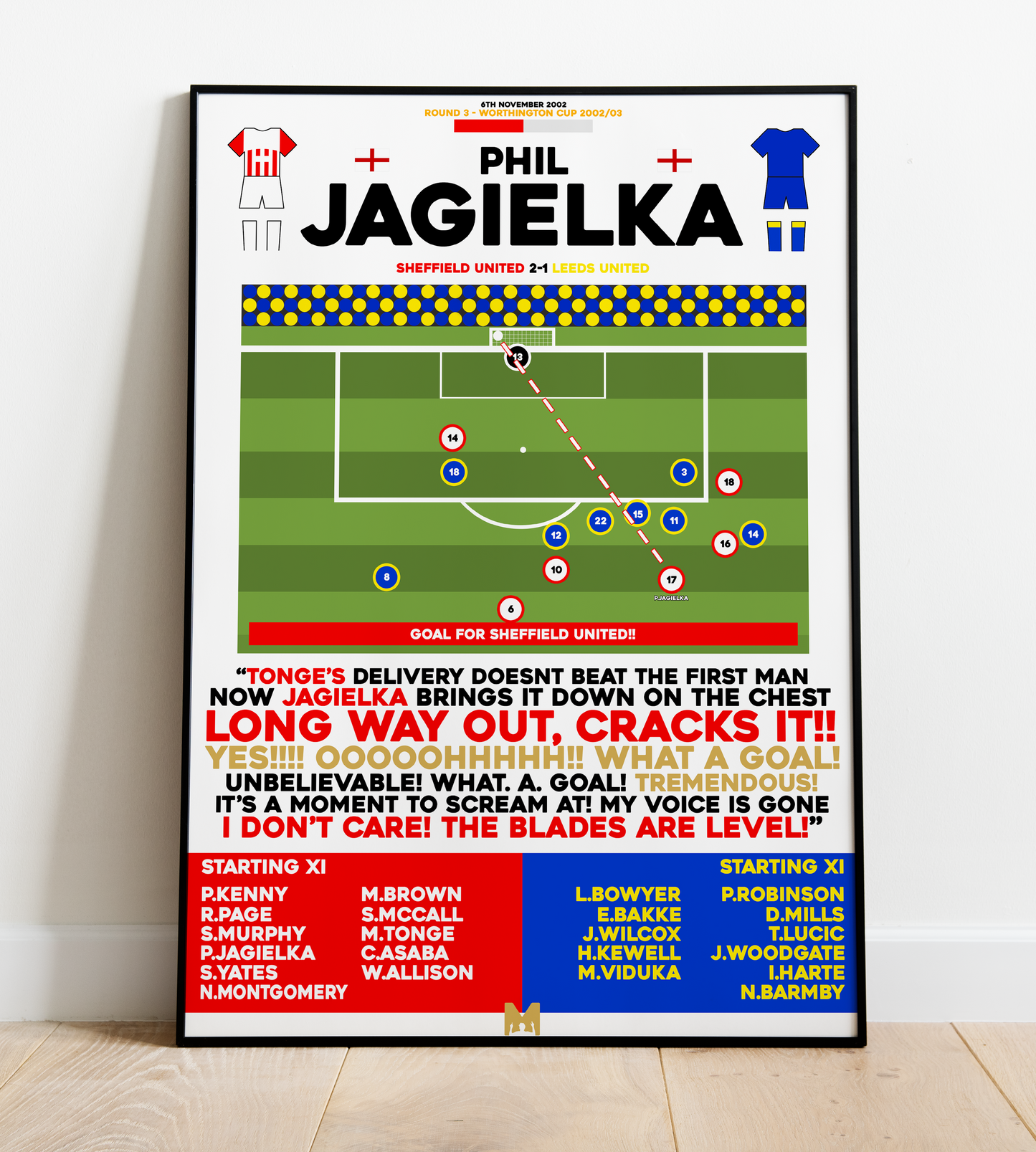 Phil Jagielka Goal vs Leeds United - Worthington Cup 2002/03 - Sheffield United