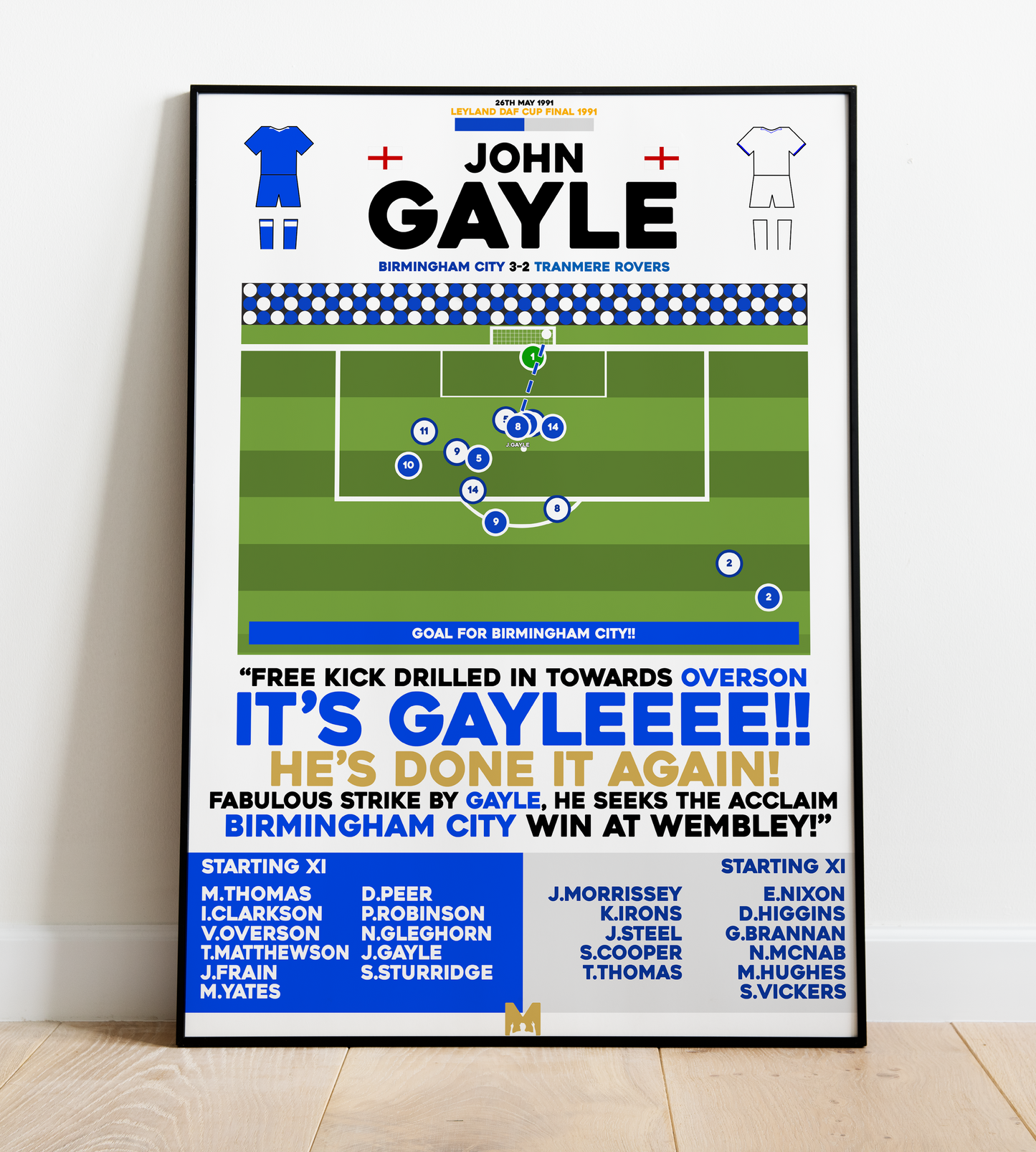 John Gayle Goal vs Tranmere Rovers - Leyland DAF Cup Final 1991 - Birmingham City