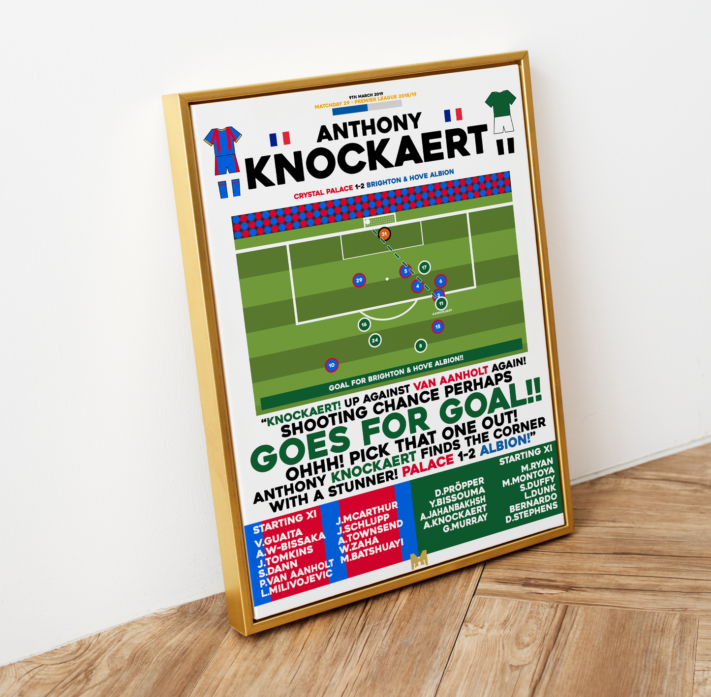 Anthony Knockaert Goal vs Crystal Palace - Premier League 2018/19 - Brighton & Hove Albion