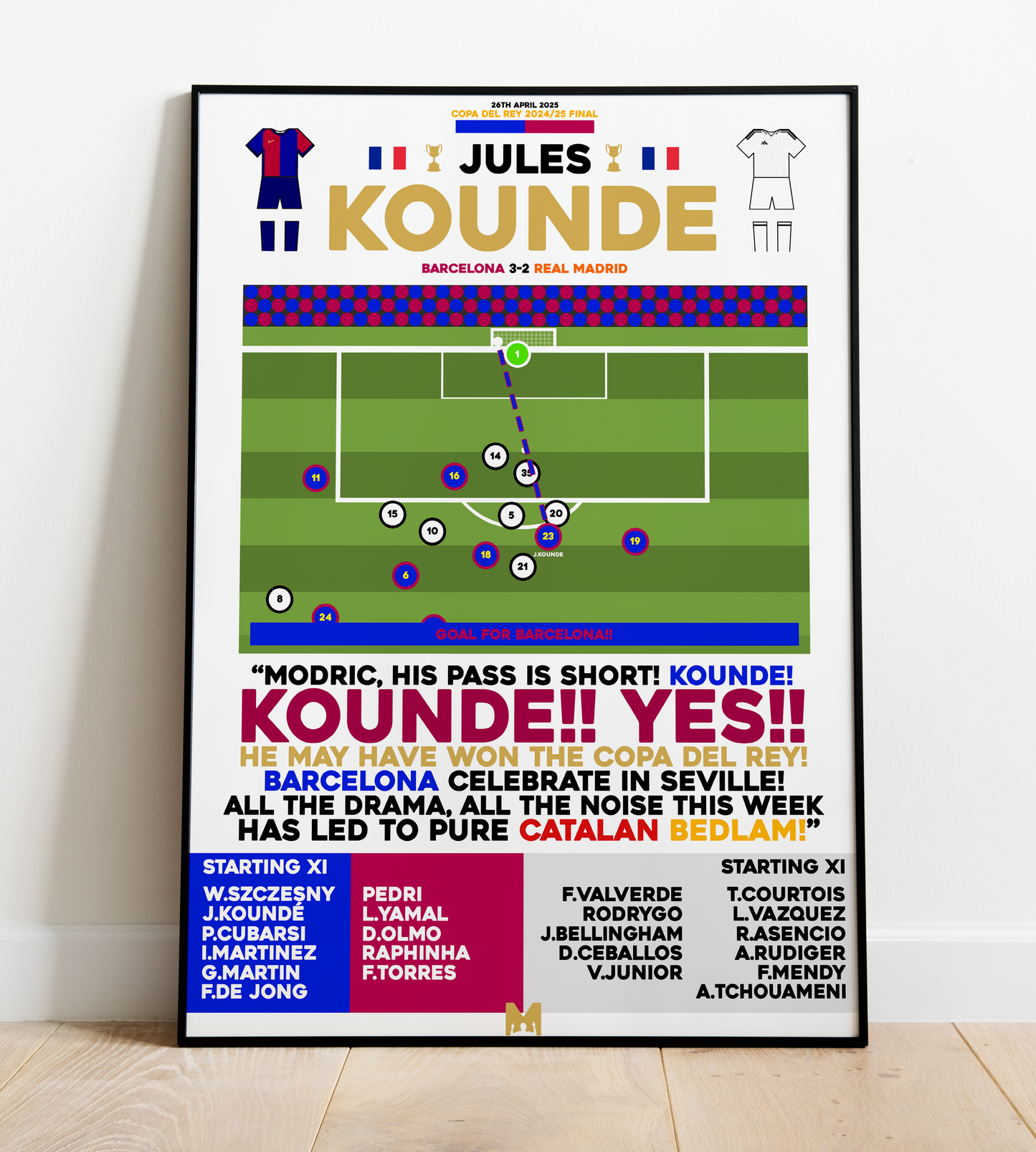 Jules Kounde Goal vs Real Madrid - Copa Del Rey Final 2024/25 - FC Barcelona