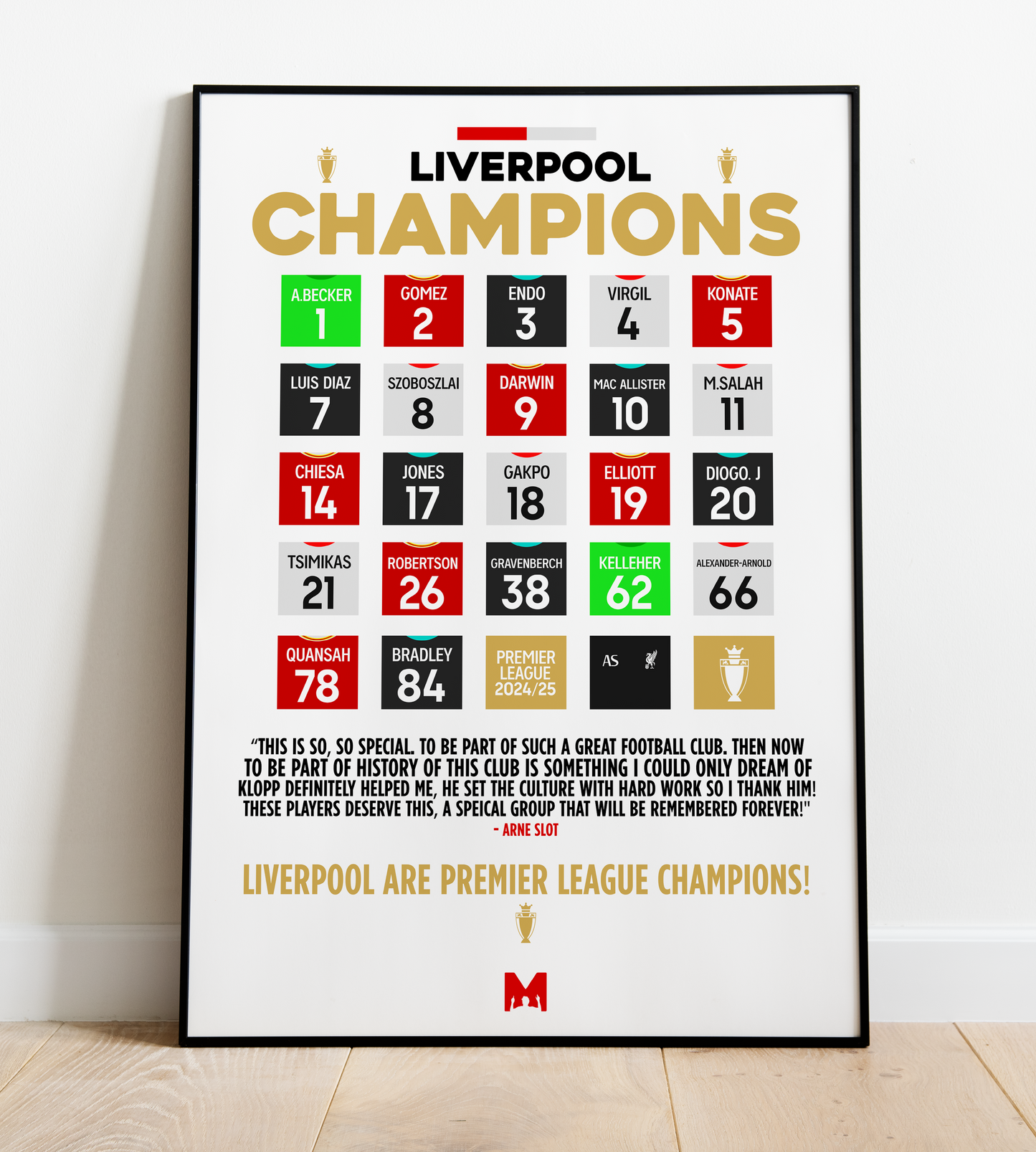 Liverpool 2024/25 Champions Print - Premier League 2024/25 - Liverpool