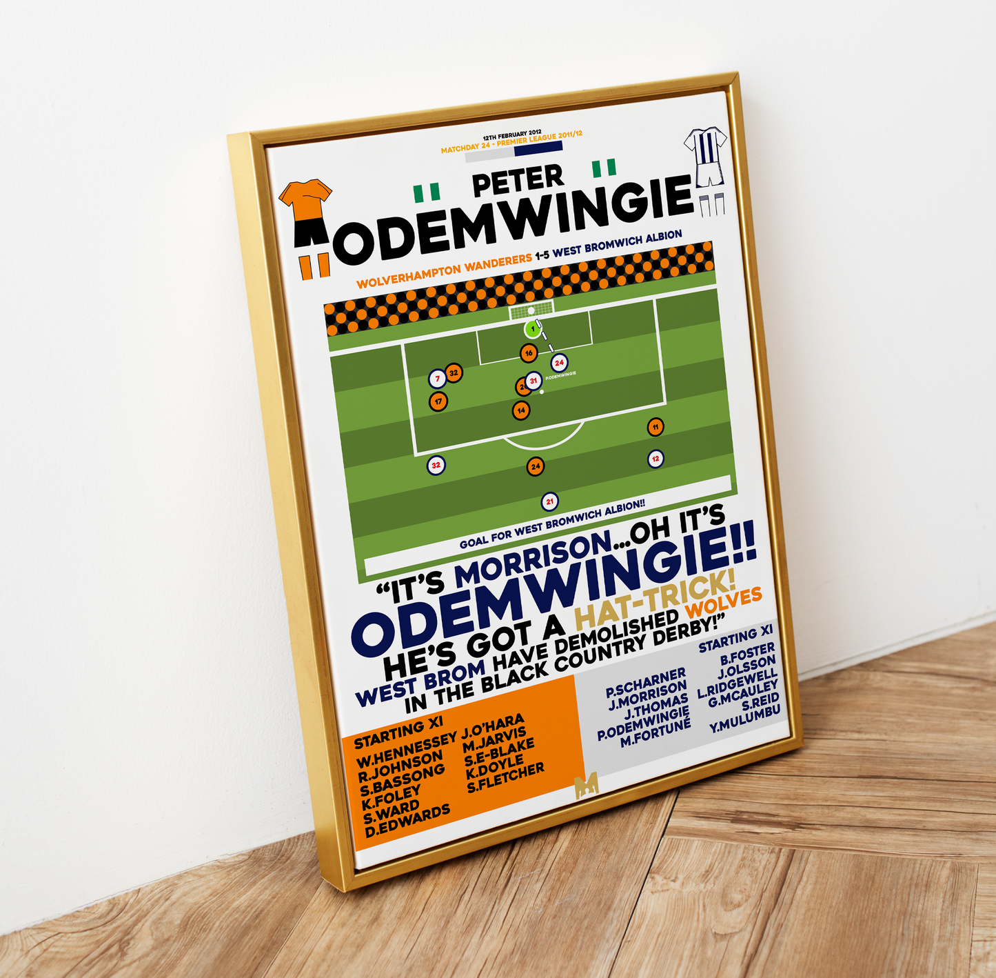 Peter Odemwingie Hat-Trick Goal vs Wolves - Premier League 2011/12 - West Bromwich Albion