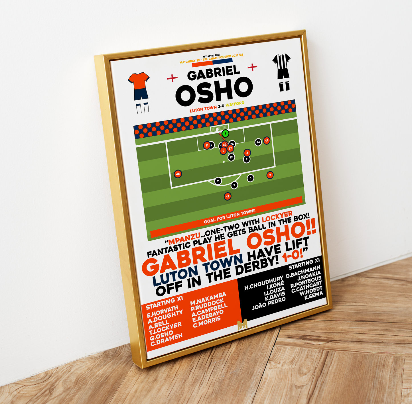 Gabriel Osho Goal vs Watford - EFL Championship 2022/23 - Luton Town