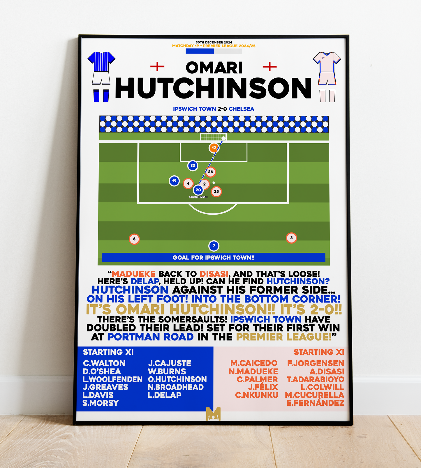 Omari Hutchinson Goal vs Chelsea - Premier League 2024/25 - Ipswich Town
