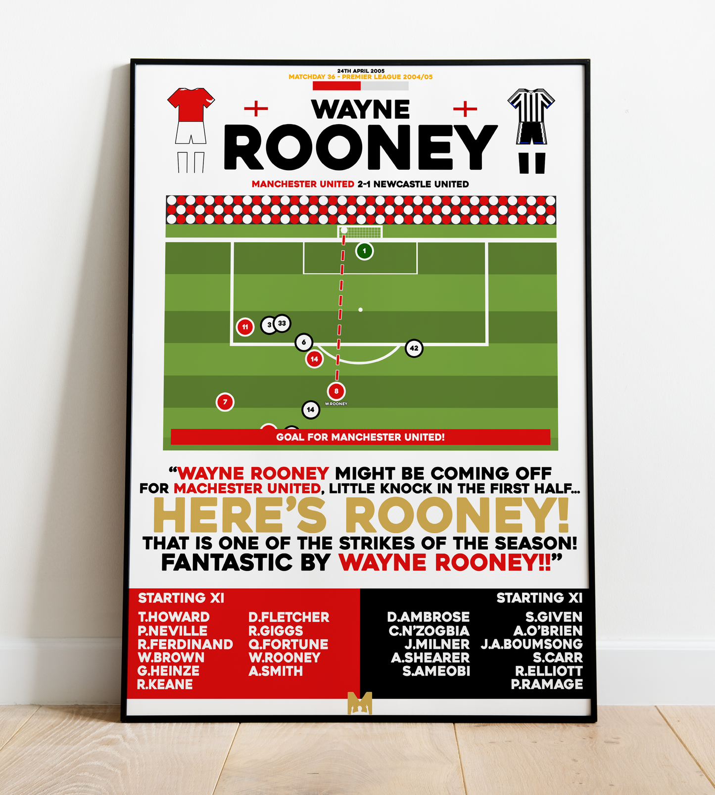 Wayne Rooney Goal vs Newcastle United - Premier League 2004/05 - Manchester United