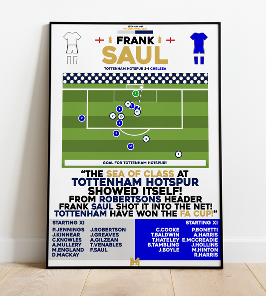 Frank Saul Goal vs Chelsea - FA Cup Final 1967- Tottenham Hotspur