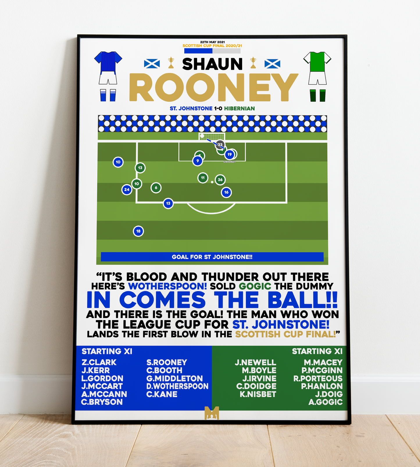 Shaun Rooney Goal vs Hibernian - Scottish Cup Final 2020/21 - St Johnstone