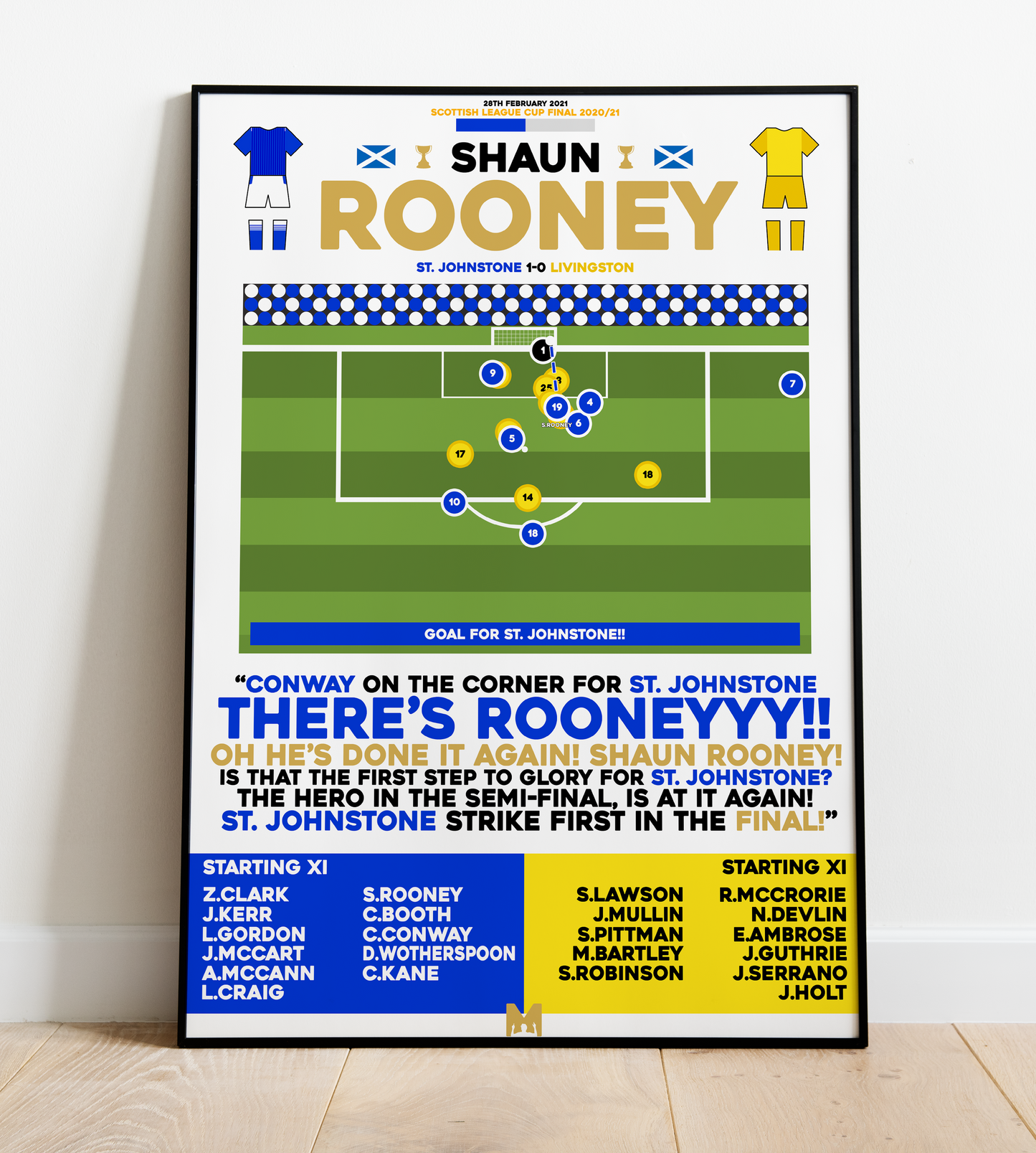 Shaun Rooney Goal vs Livingston - Scottish League Cup Final 2020/21 - St. Johnstone