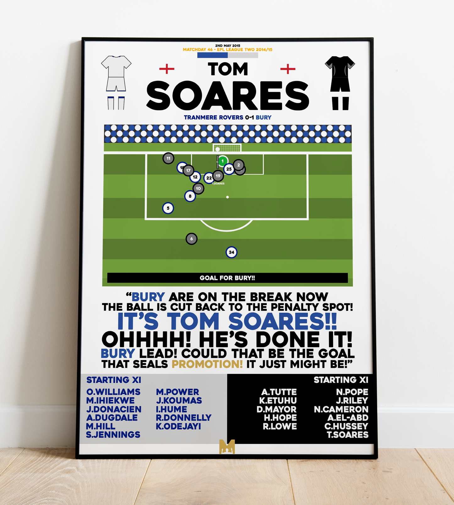 Tom Soares Goal vs Tranmere Rovers - EFL League Two 2014/15 - Bury