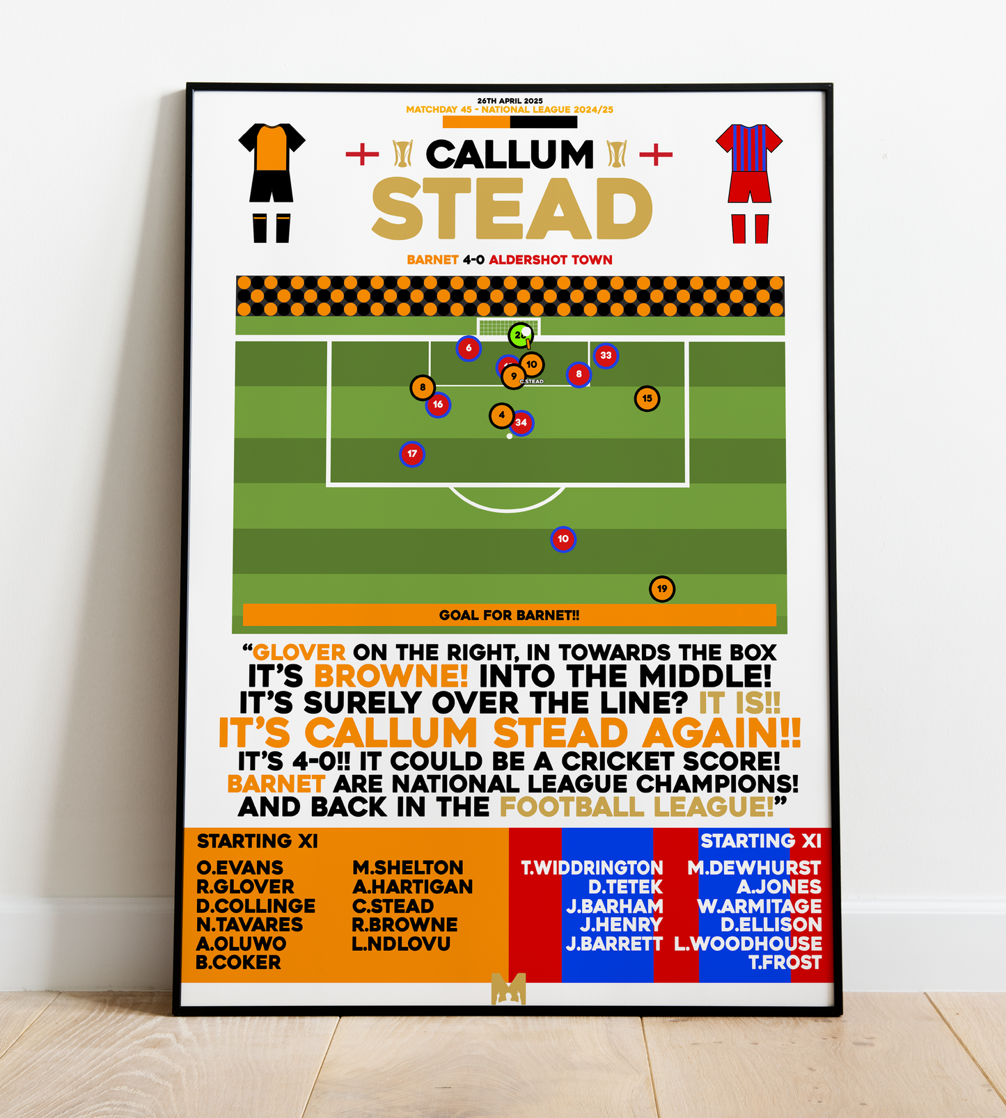 Callum Stead Goal vs Aldershot Town - National League 2024/25 - Barnet