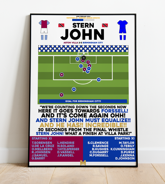 Stern John Goal vs Aston Villa - Premier League 2003/04 - Birmingham City