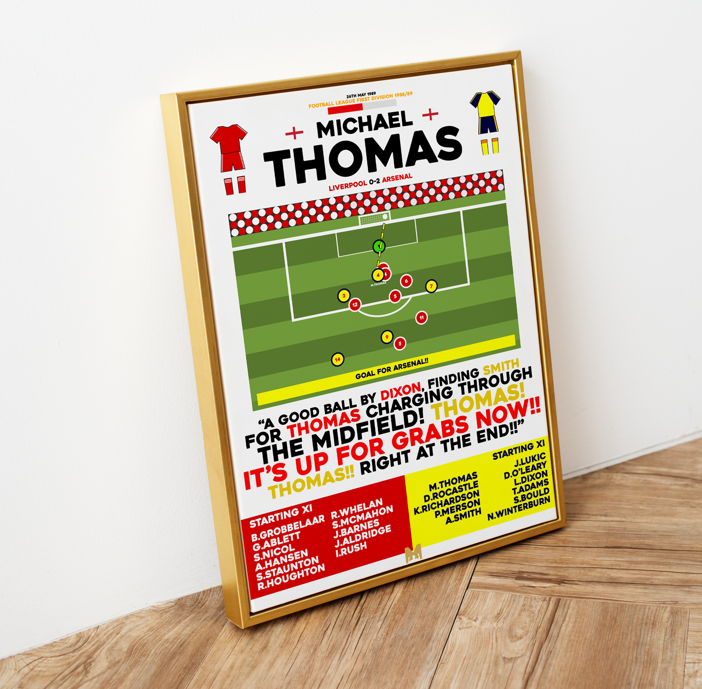 Michael Thomas Goal vs Liverpool - First Division 1988/89 - Arsenal