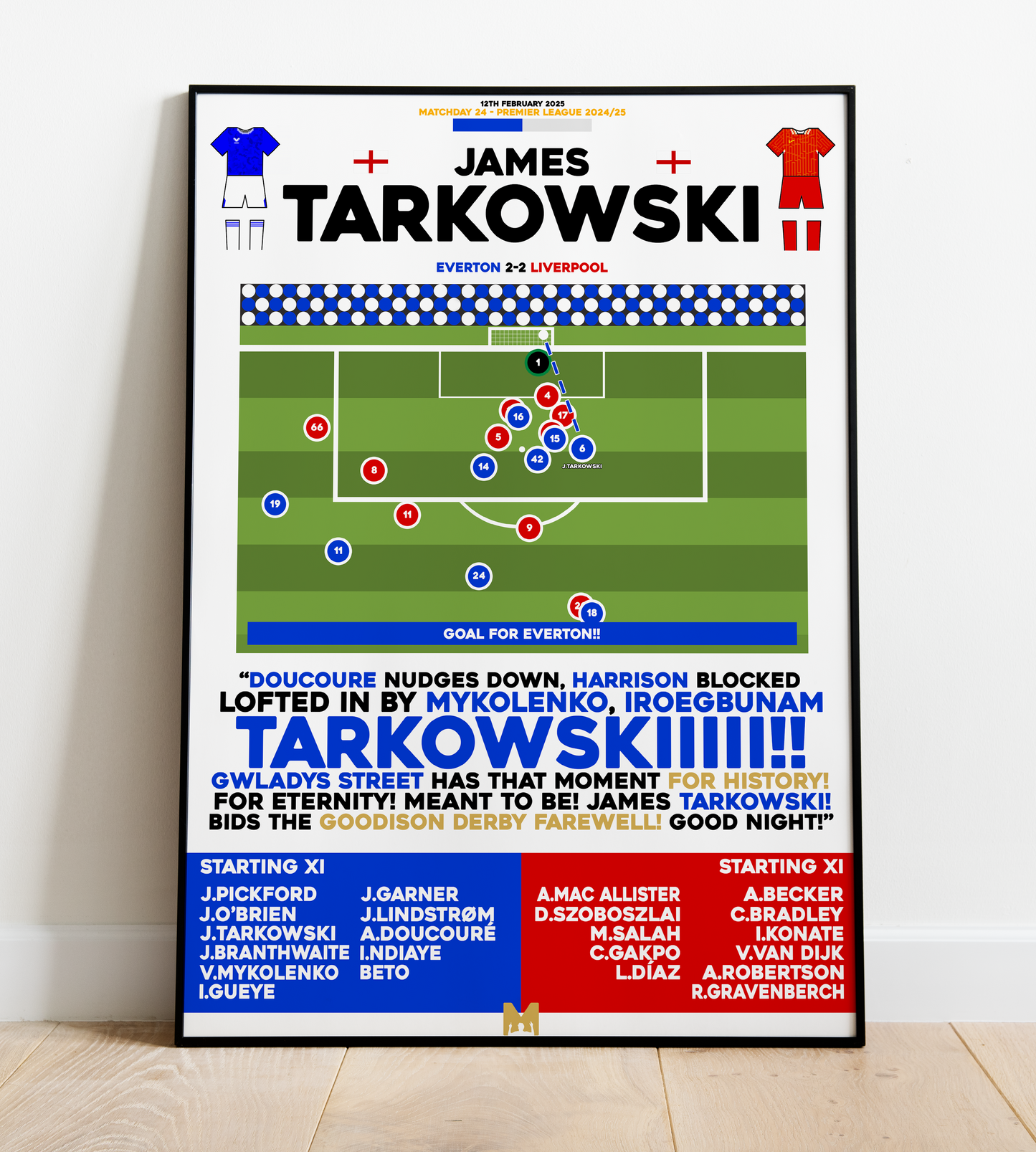 James Tarkowski Goal vs Liverpool - Premier League 2024/25 - Everton