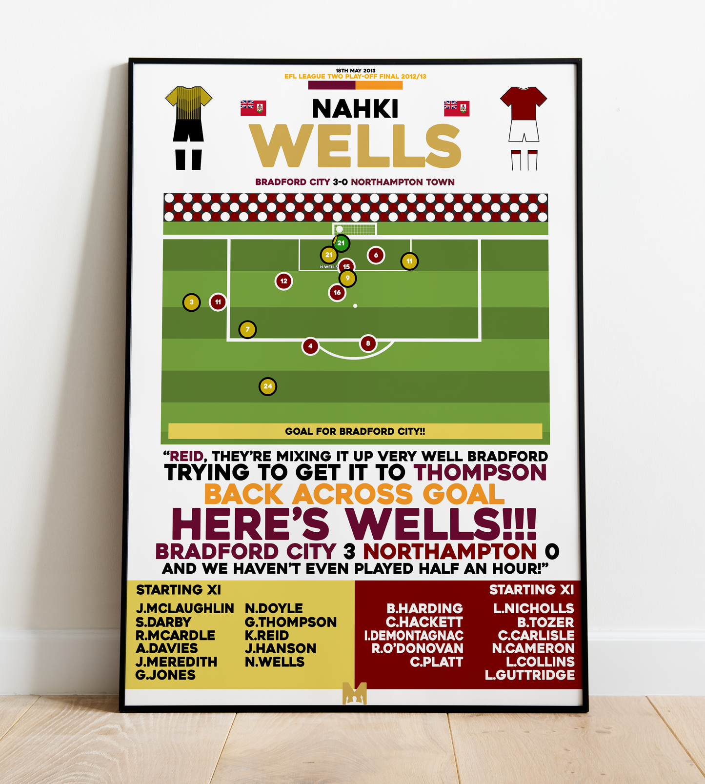Nahki Wells Goal vs Northampton Town - EFL League Two Play-Off Final 2013 - Bradford City