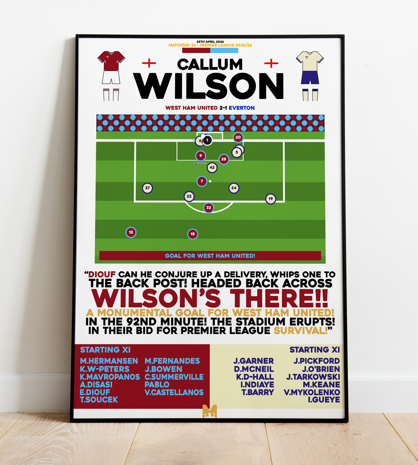 Callum Wilson Goal vs Everton - Premier League 2025/26 - West Ham United
