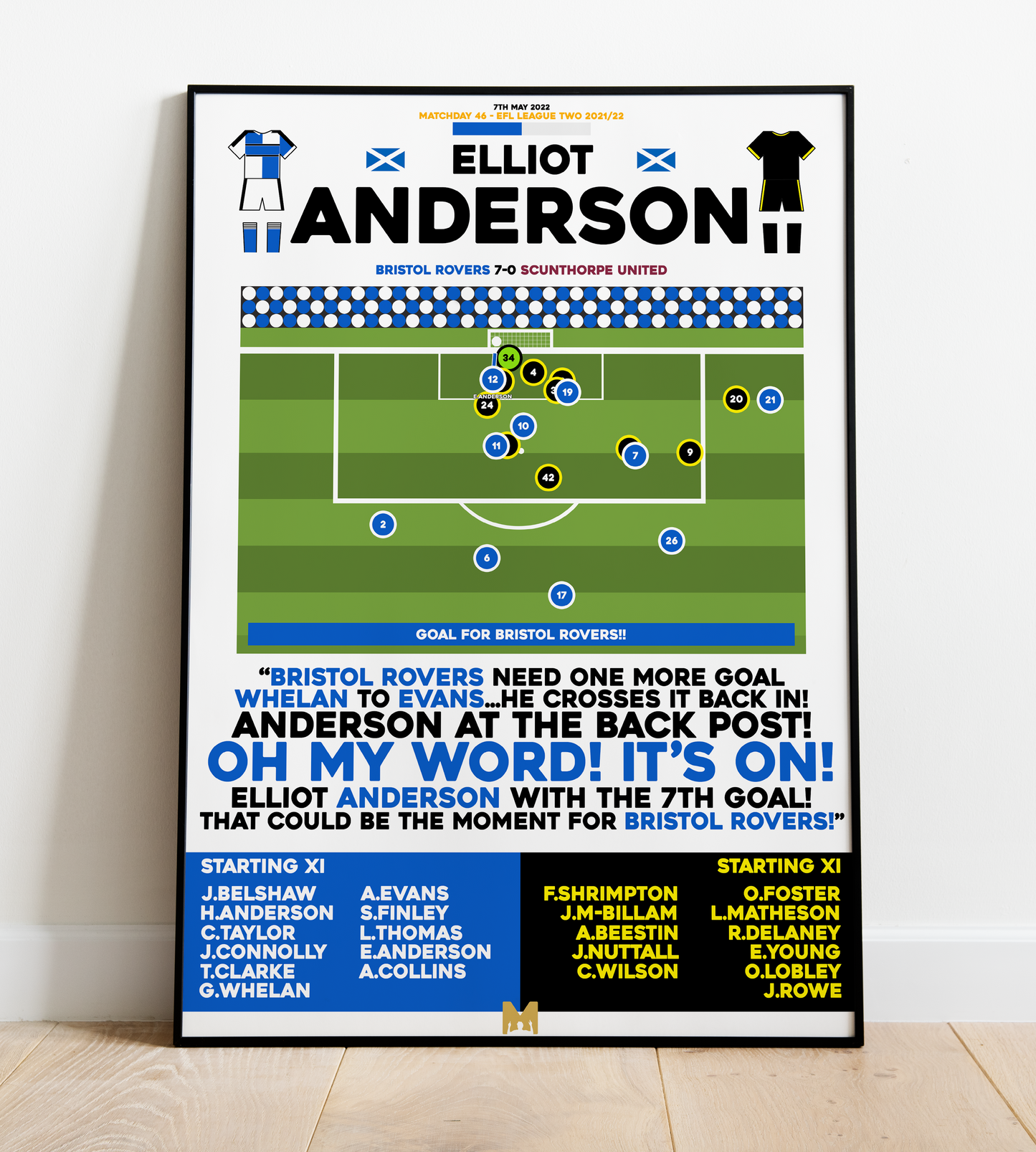 Elliot Anderson Goal vs Scunthorpe United - EFL League Two 21/22 - Bristol Rovers