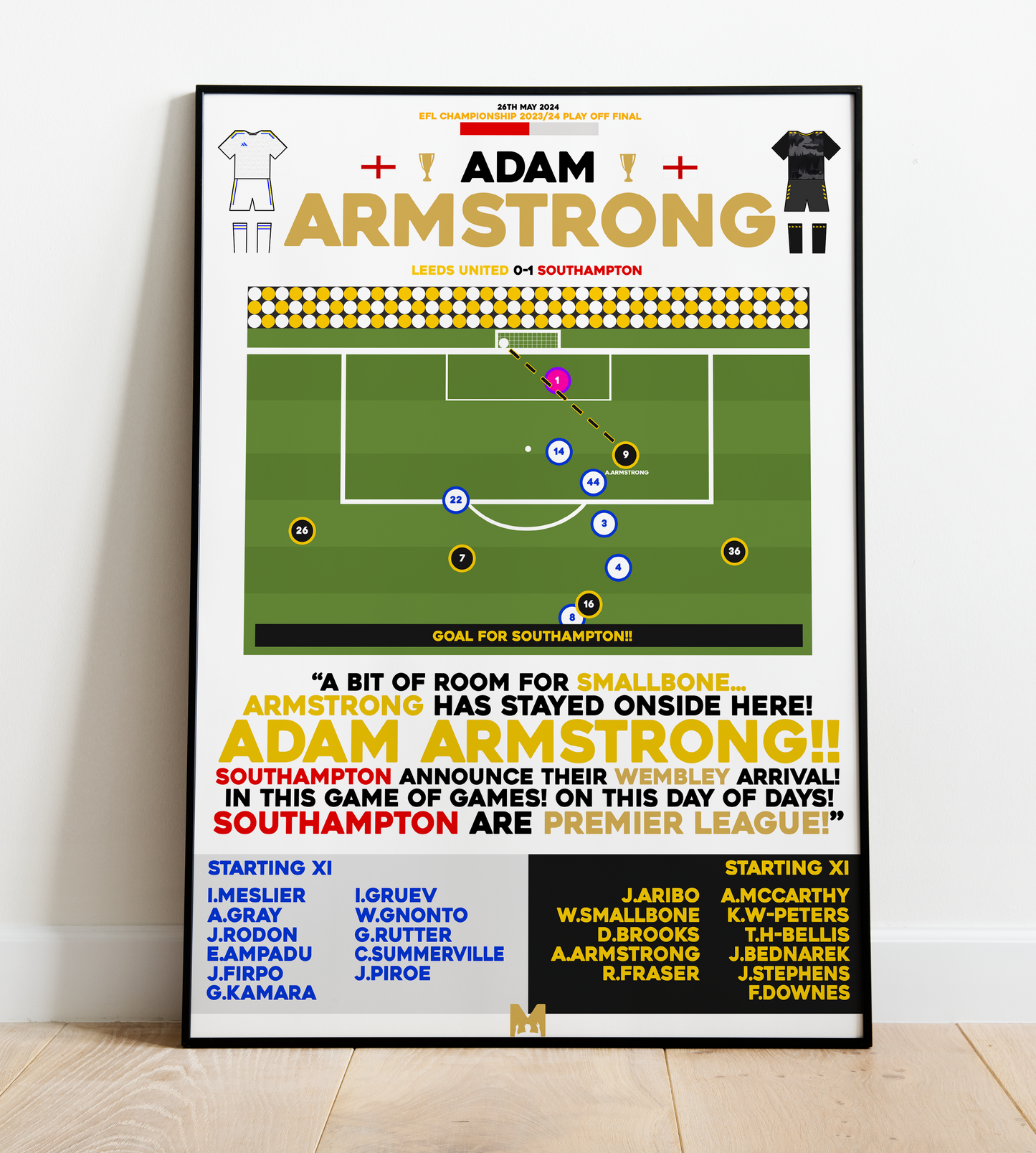 Adam Armstrong Goal vs Leeds United - EFL Championship Play-Off Final 2024 - Southampton