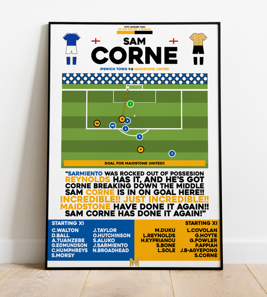 Sam Corne Goal vs Ipswich Town - FA Cup 2023/24 - Maidstone United