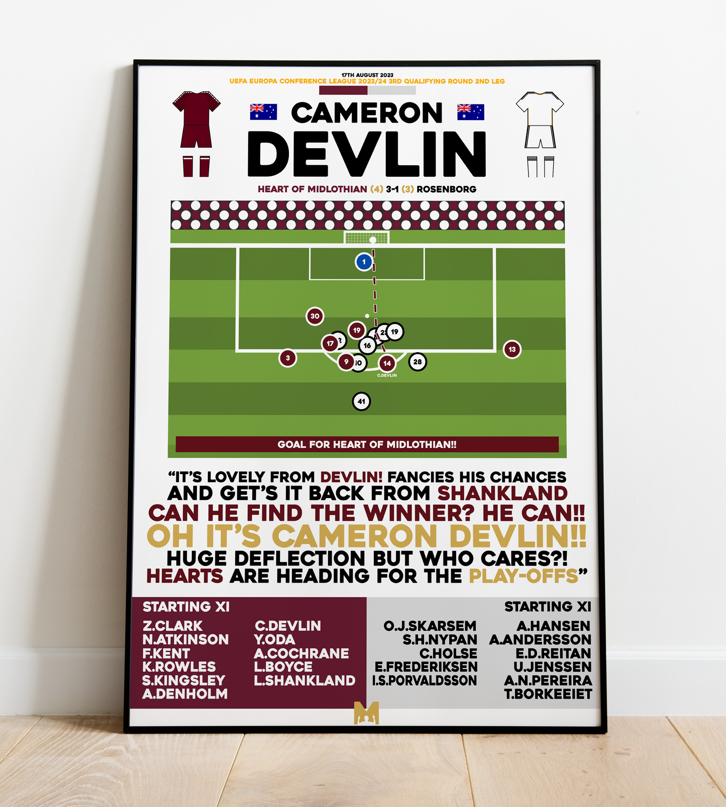 Cameron Devlin 2nd Goal vs Rosenborg - Europa Conference League 2023/24 - Hearts