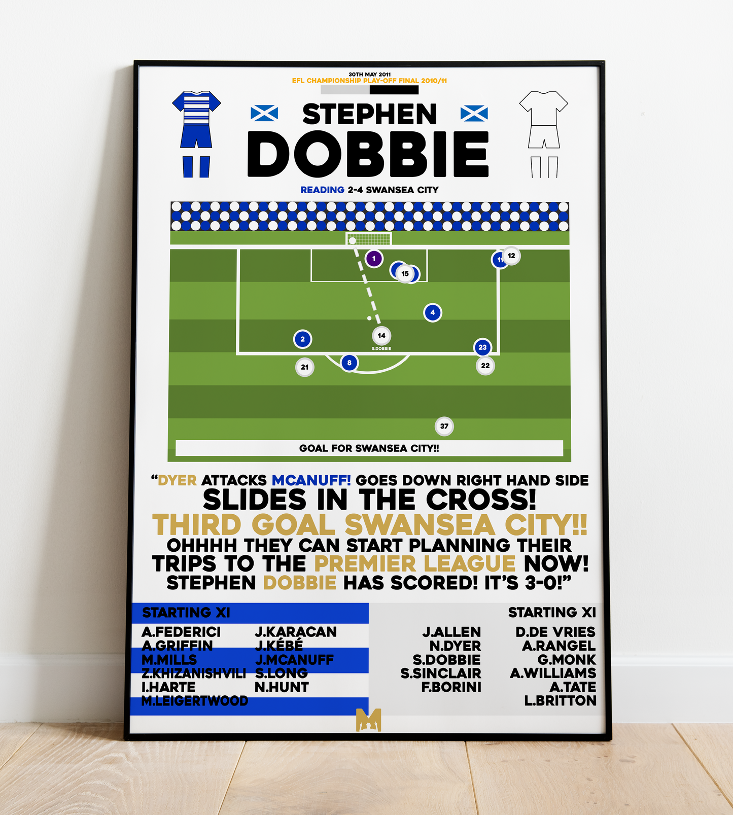 Stephen Dobbie Goal vs Reading - EFL Championship Play-Off Final 2010/11 - Swansea City
