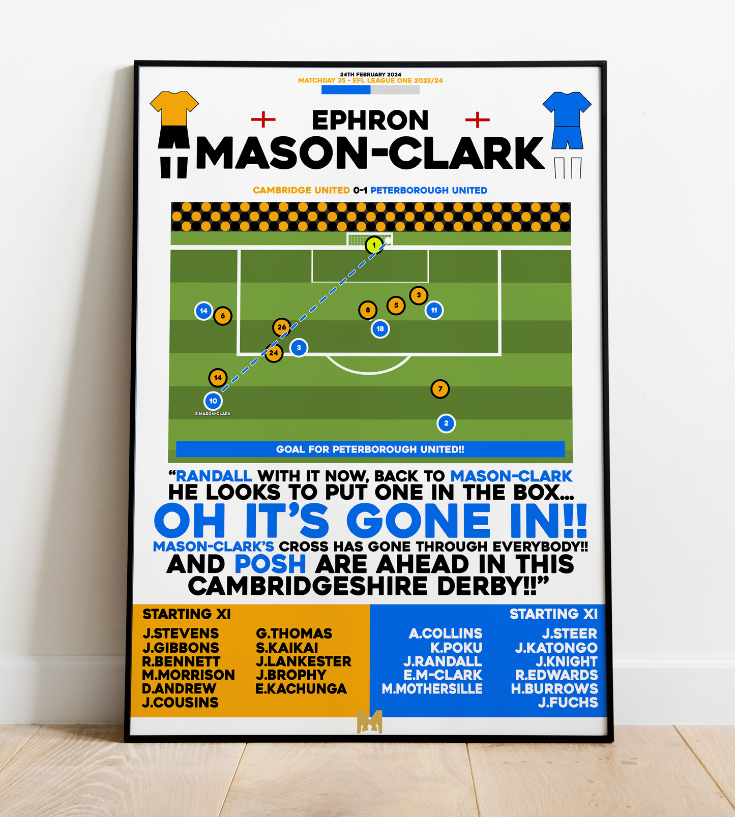 Ephron Mason-Clarke Goal vs Cambridge United - EFL League One 2023/24 - Peterborough United