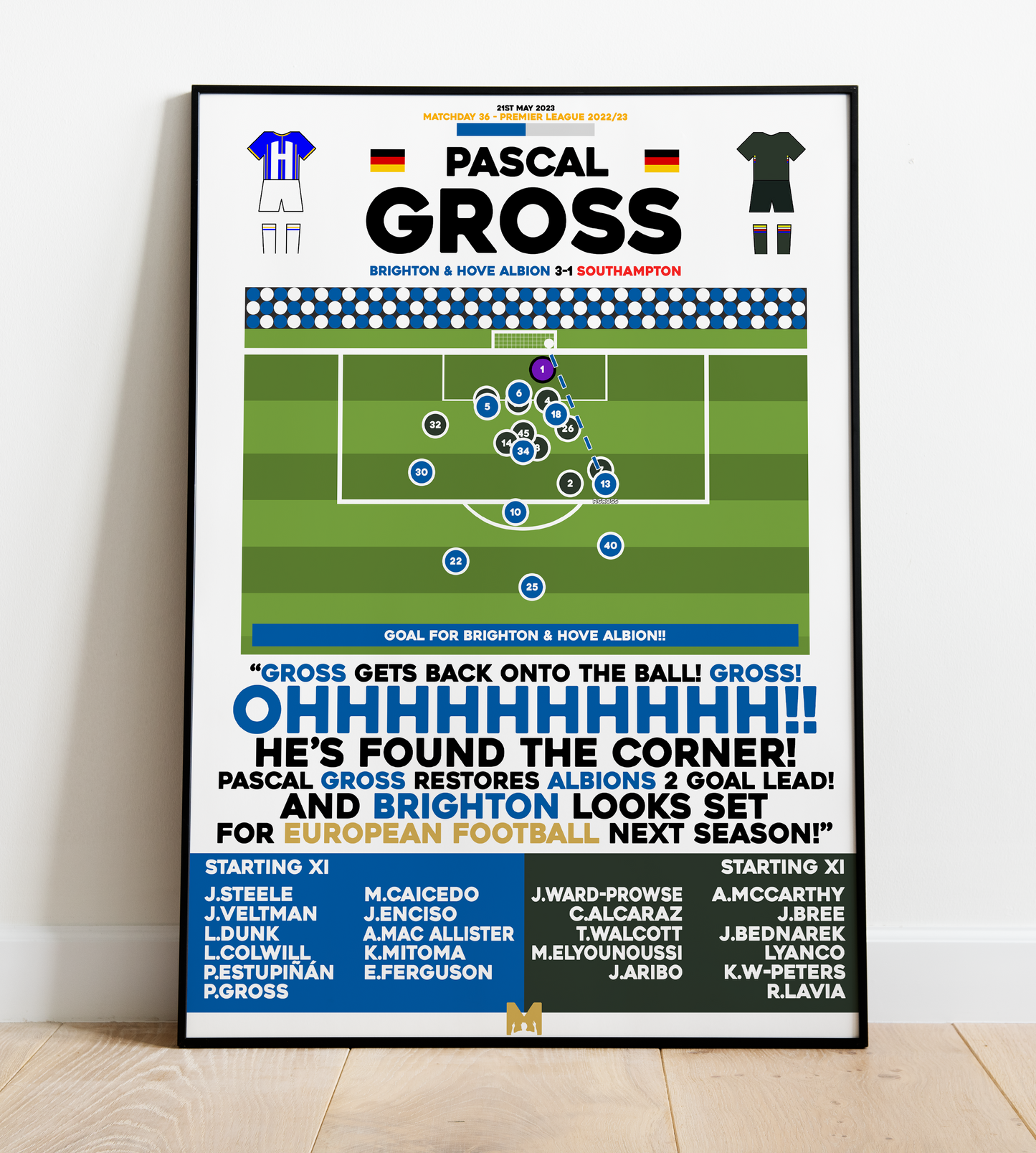 Pascal Gross Goal vs Southampton - Premier League 2022/23 - Brighton & Hove Albion