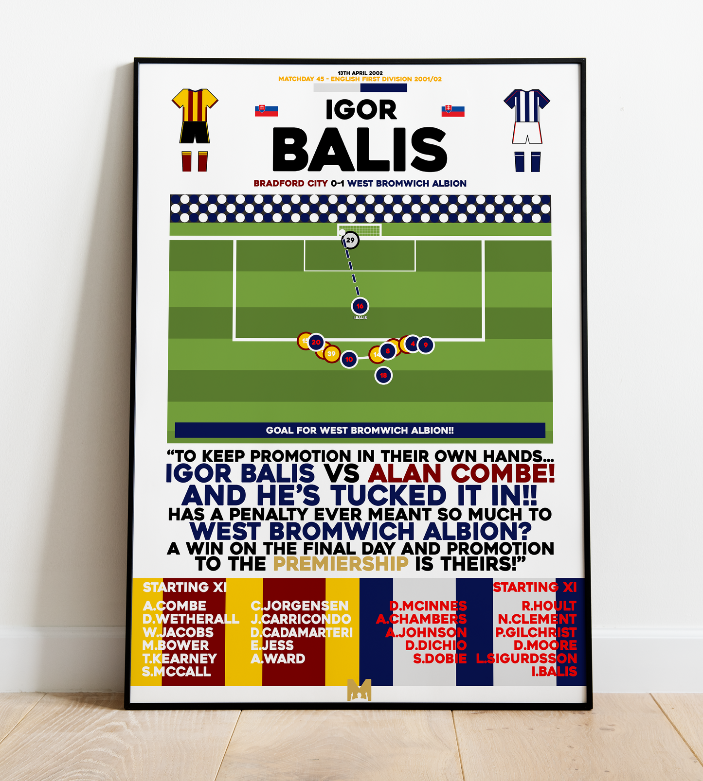 Igor Balis Goal vs Bradford City - First Division 2001/02 - West Bromwich Albion