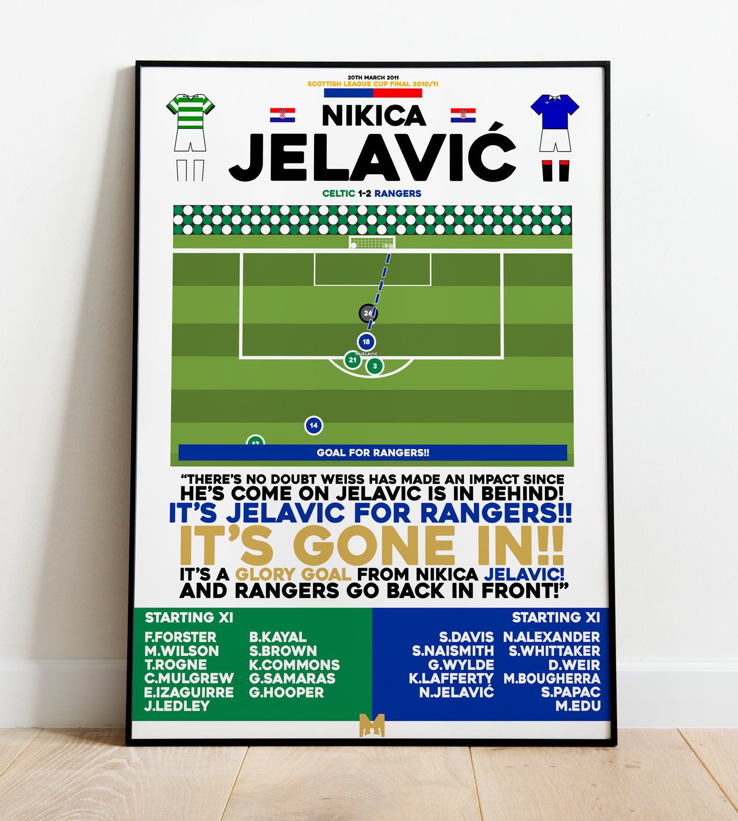 Nikica Jelavic Goal vs Celtic - Scottish League Cup 2010/11 - Rangers