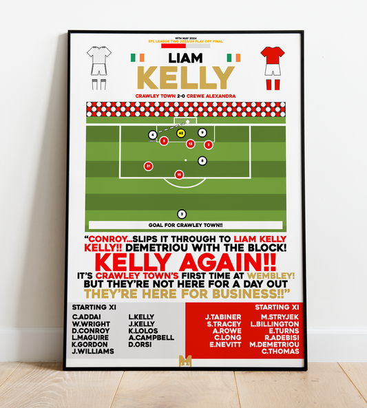 Liam Kelly Goal vs Crewe - EFL League Two Play-Off Final 2023/24 - Crawley Town