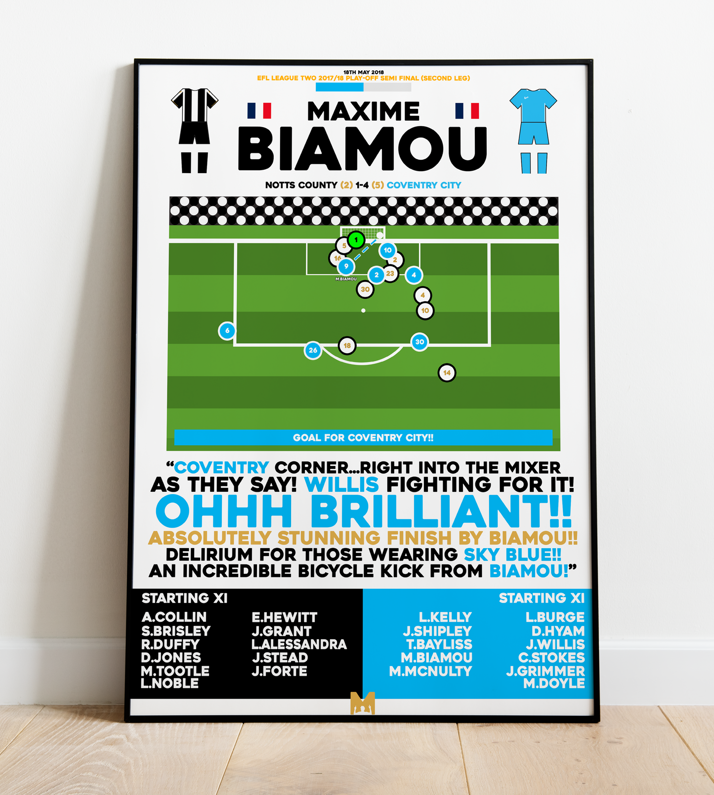 Maxime Biamou Goal vs Notts County - EFL League Two Play-Offs 2017/18 - Coventry City