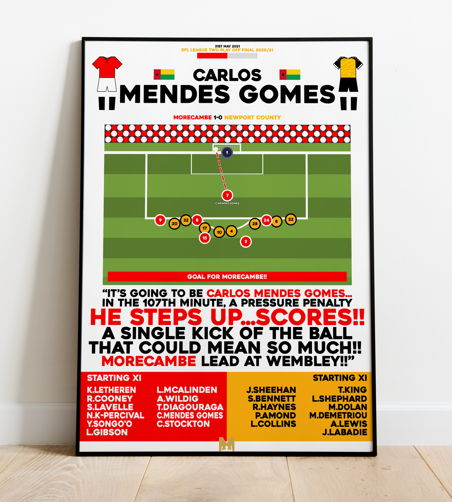 Carlos Mendes Gomes Goal vs Newport County - League Two Play-Off Final 2020/21 - Morecambe