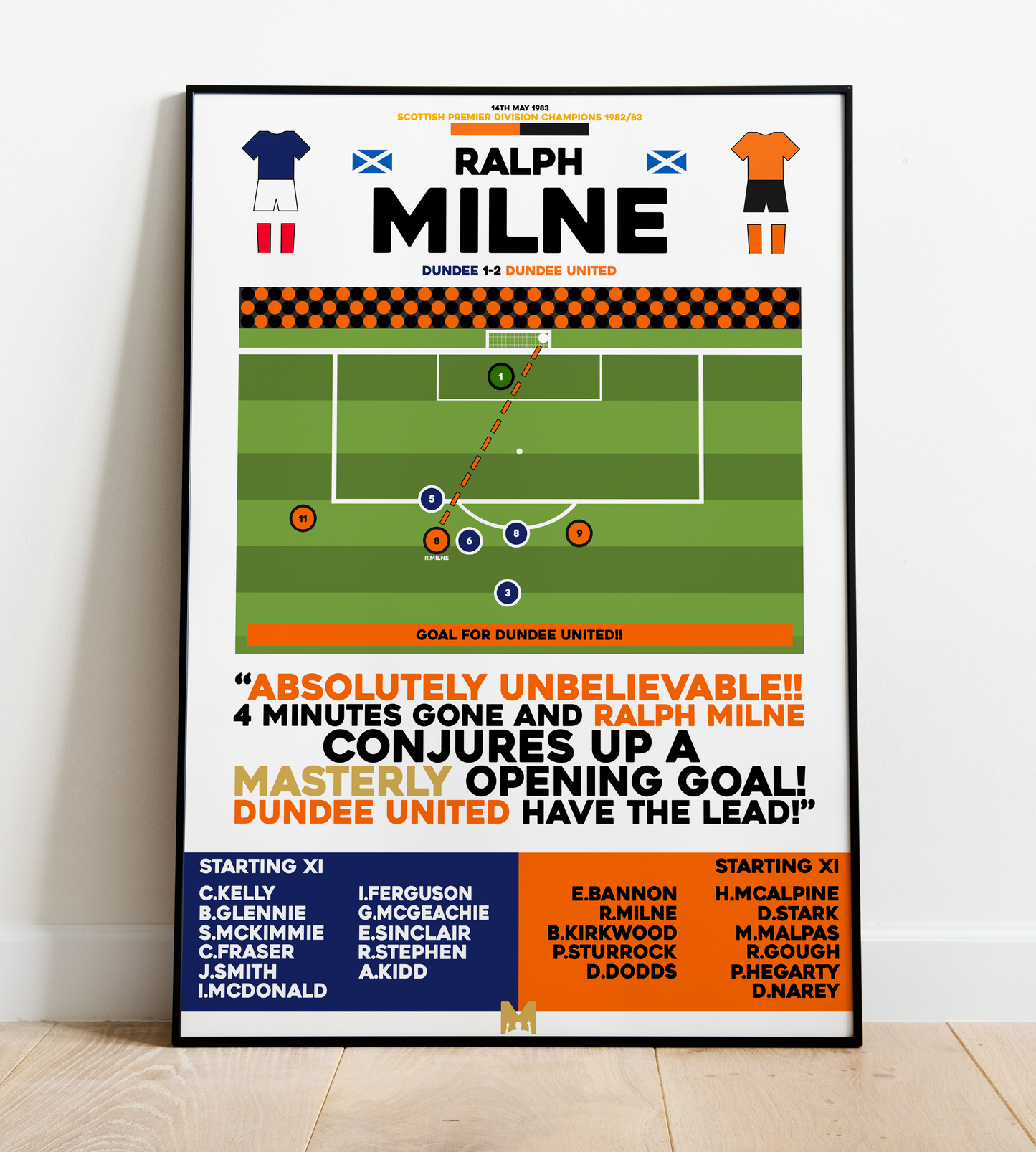 Ralph Milne Goal vs Dundee - Scottish Premier Division 1982/83 - Dundee United