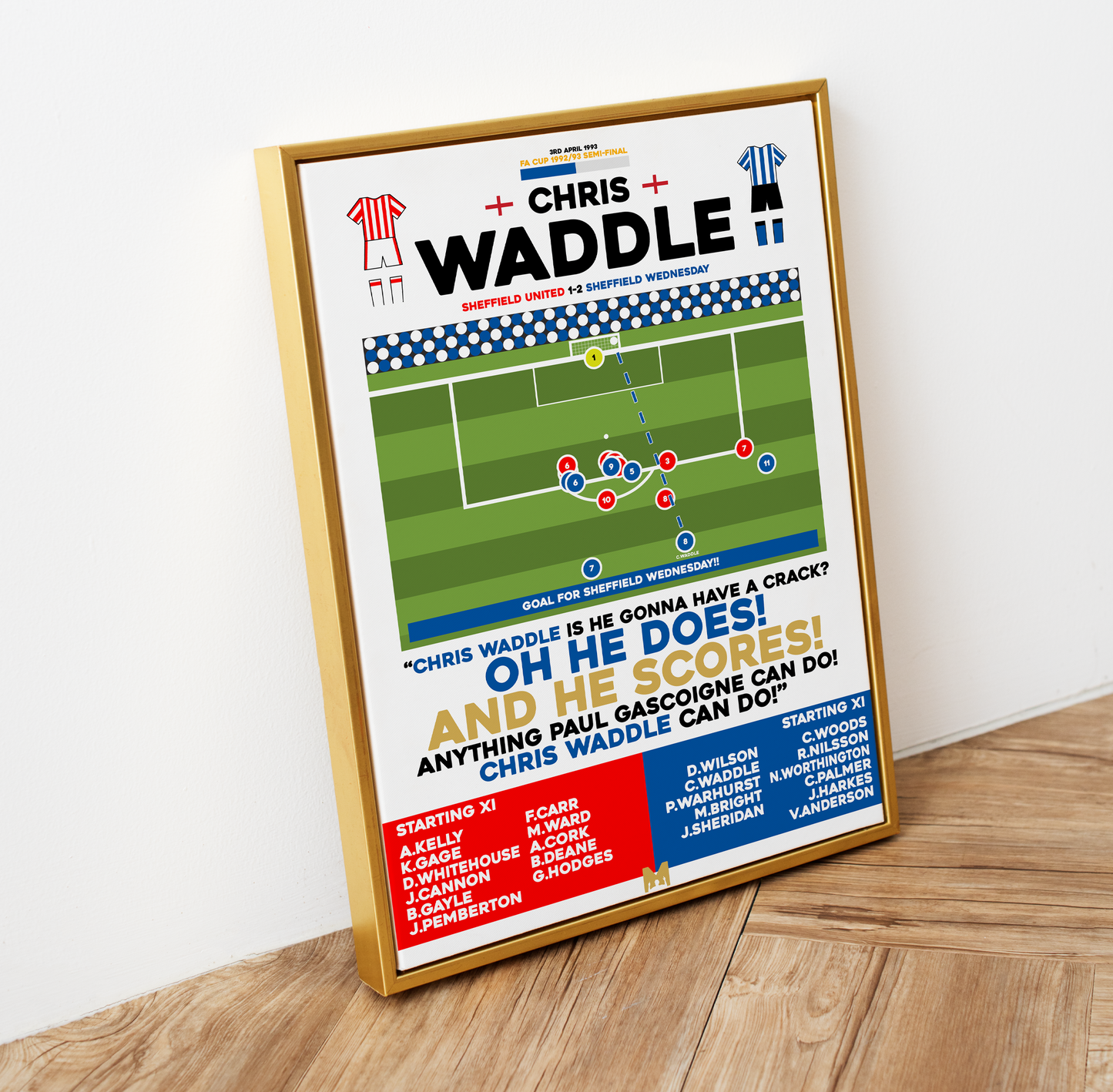 Chris Waddle Goal v Sheffield United - FA Cup 1992/93 - Sheffield Wednesday
