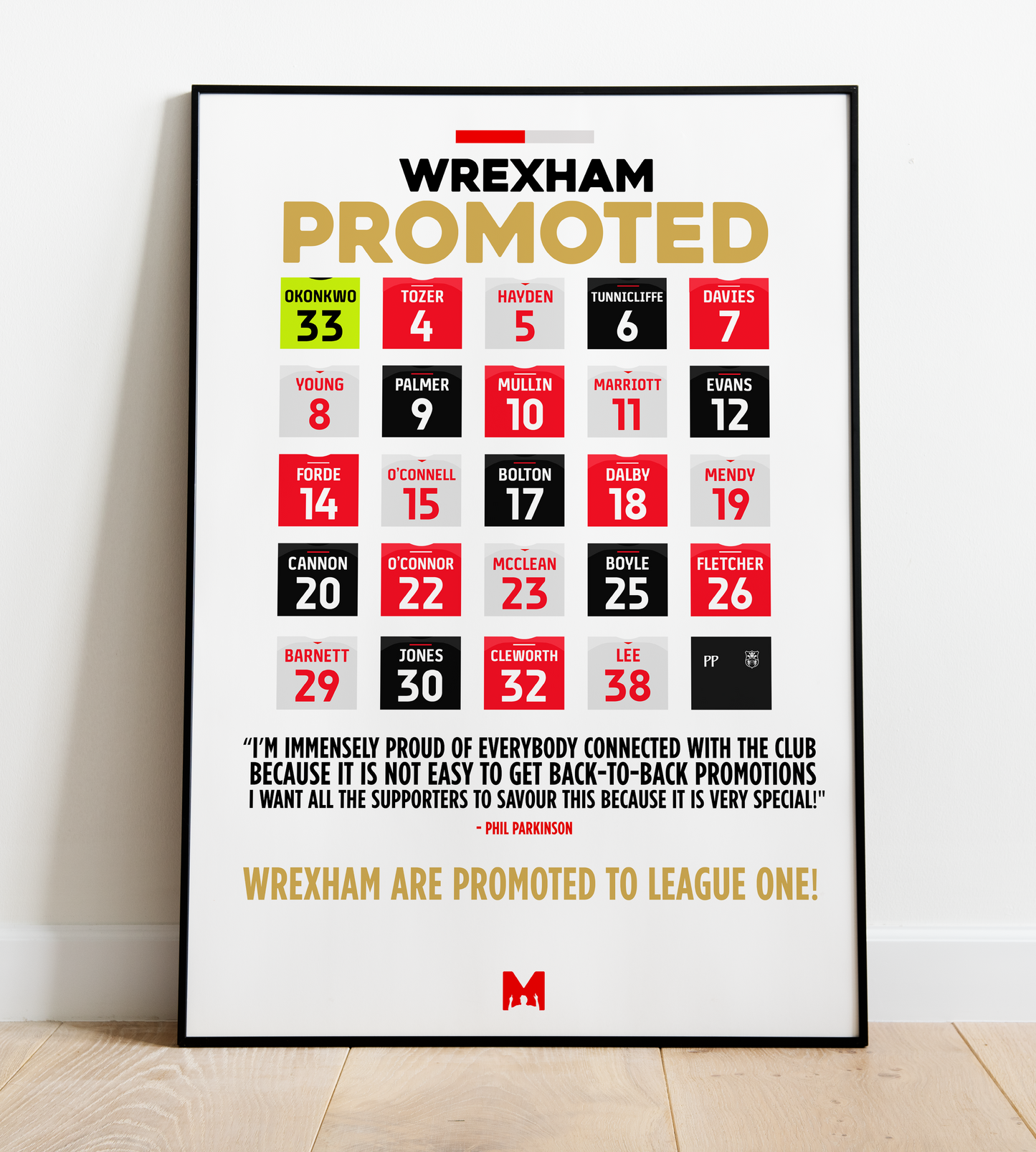 Wrexham 2023/24 Promoted Print - EFL League Two 2023/24 - Wrexham