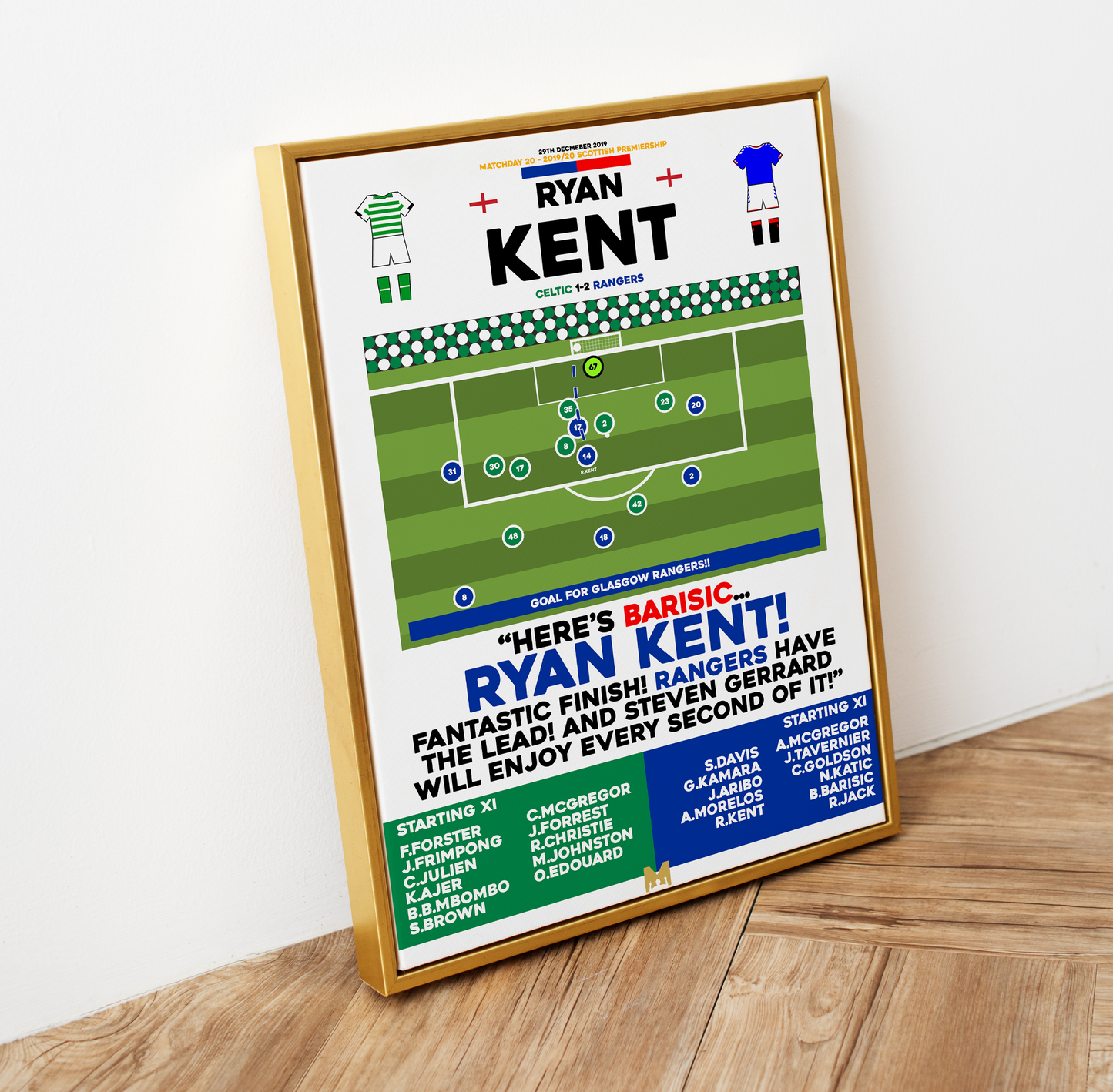 Ryan Kent Goal vs Celtic - Scottish Premiership 2019/20 - Rangers