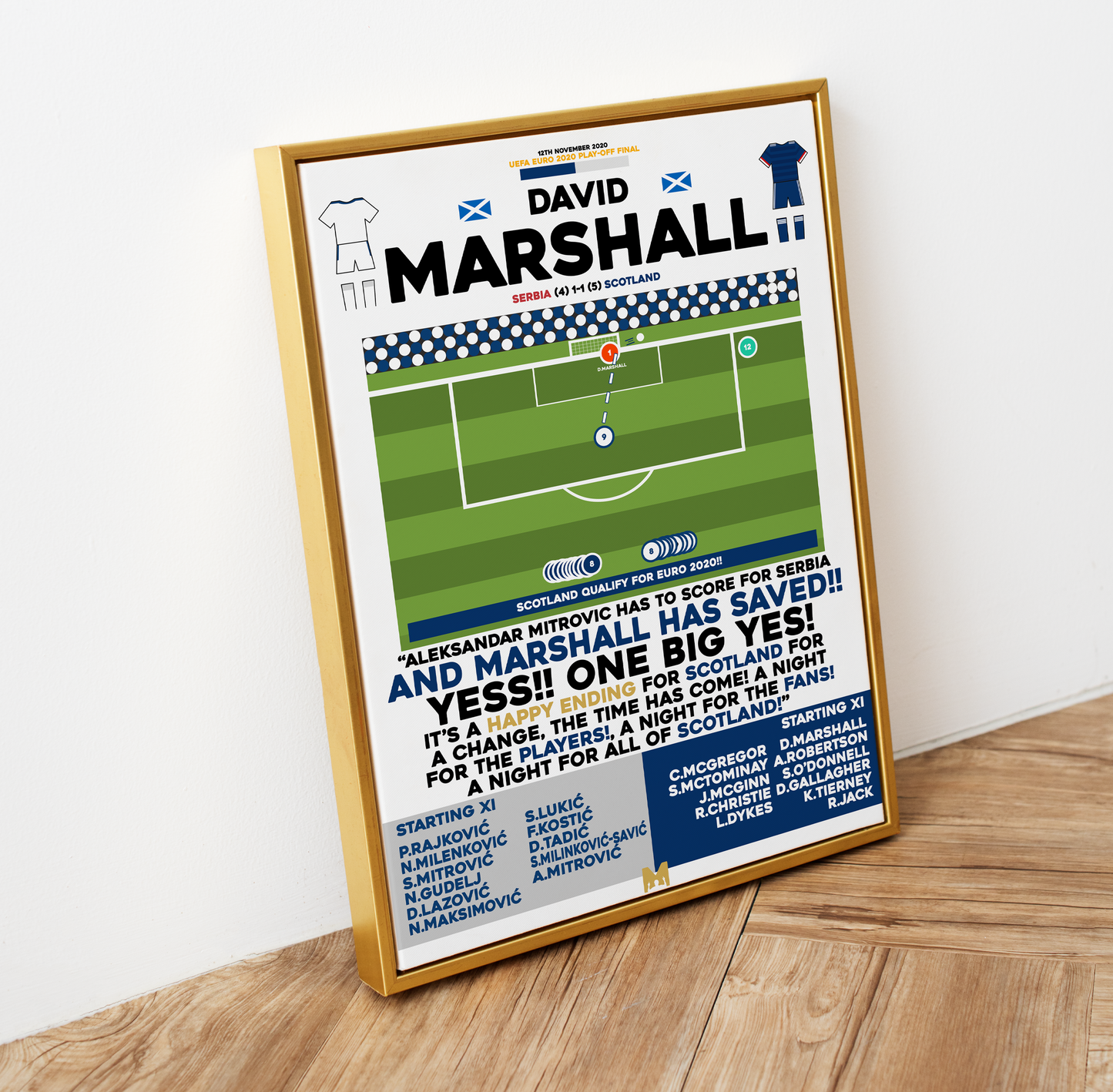 David Marshall Save vs Serbia - EURO 2020 Play-Off Final - Scotland