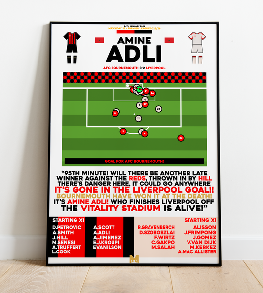 Amine Adli Goal vs Liverpool - Premier League 2025/26 - AFC Bournemouth