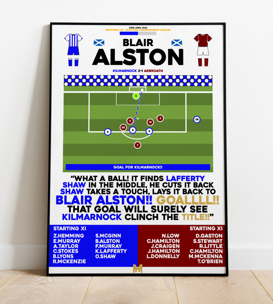 Blair Alston Goal vs Abroath - Scottish Championship 2021/22 - Kilmarnock