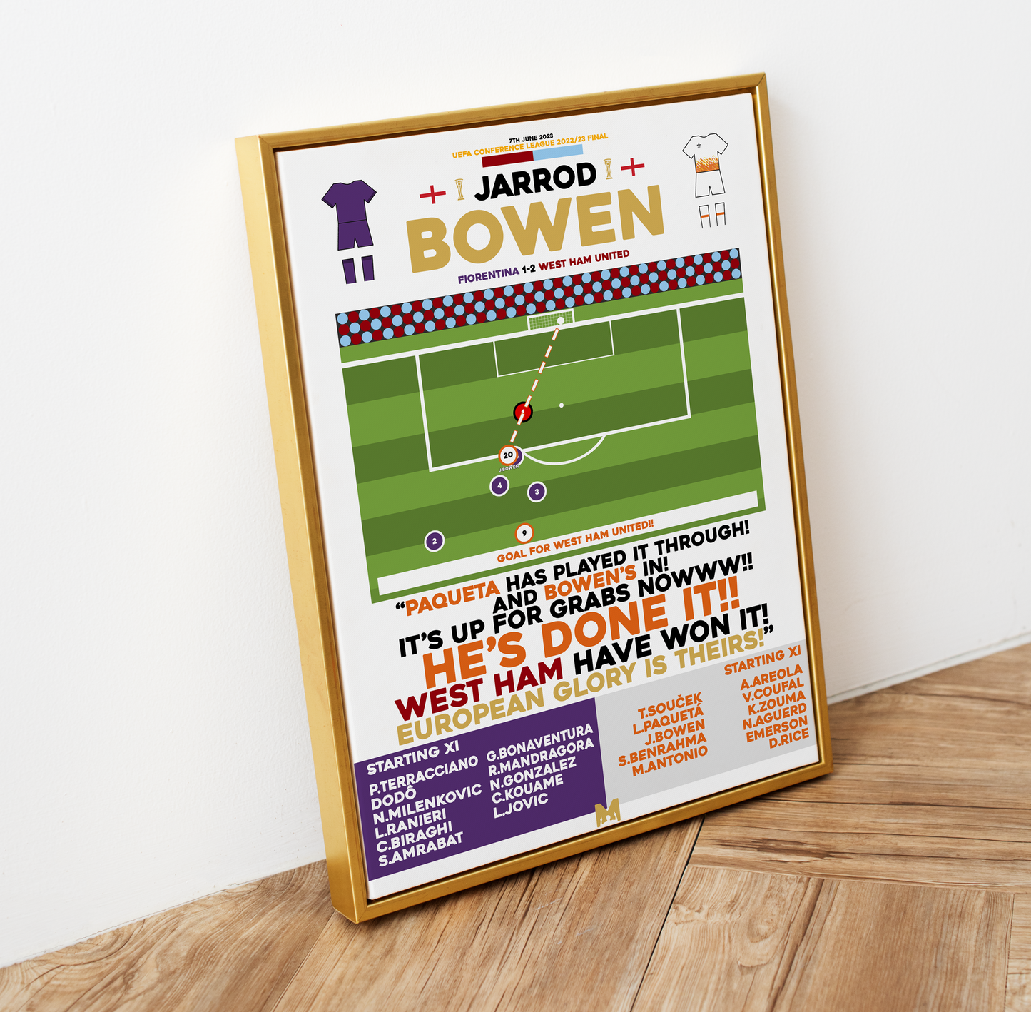 Jarrod Bowen Goal vs Fiorentina - UEFA Conference League Final 2022/23 - West Ham United