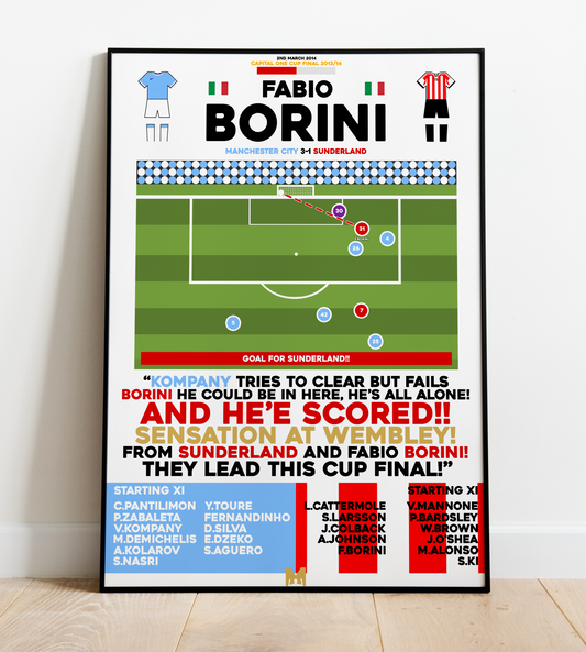 Fabio Borini Goal vs Manchester City - Capital One Cup Final 2013/14 - Sunderland