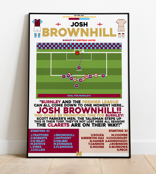 Josh Brownhill 2nd Goal vs Sheffield United - EFL Championship 2024/25 - Burnley