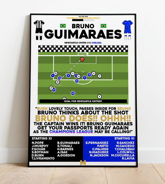 Bruno Guimarães Goal vs Chelsea - Premier League 2024/25 - Newcastle United