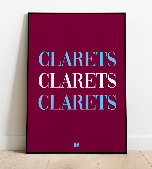 Clarets Typeface Print - Burnley