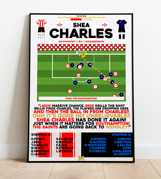 Shea Charles Goal vs Middlesbrough - EFL Championship Play-Offs 2025/26 - Southampton
