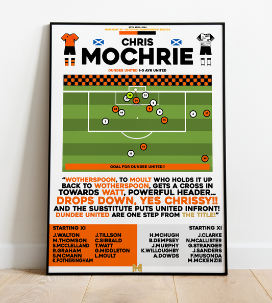 Chris Mochrie Goal vs Ayr United - Scottish Championship 2023/24 - Dundee United